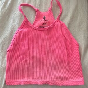 Free people movement Pink Ribbed Tank Top